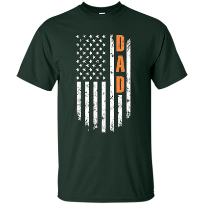 Fathers Day T-shirt American Flag Forest Green