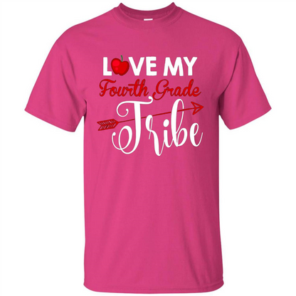 Love My Fourth Grade Tribe T-shirt School Day T-shirt Heliconia