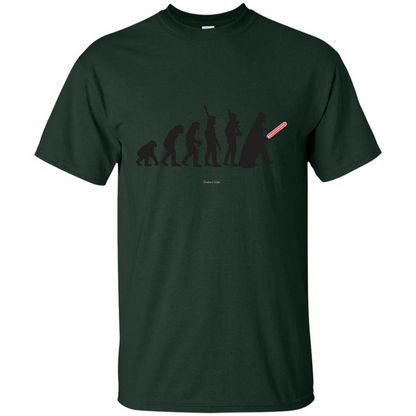 Movies Lover T-shirt Human Evolution Forest Green