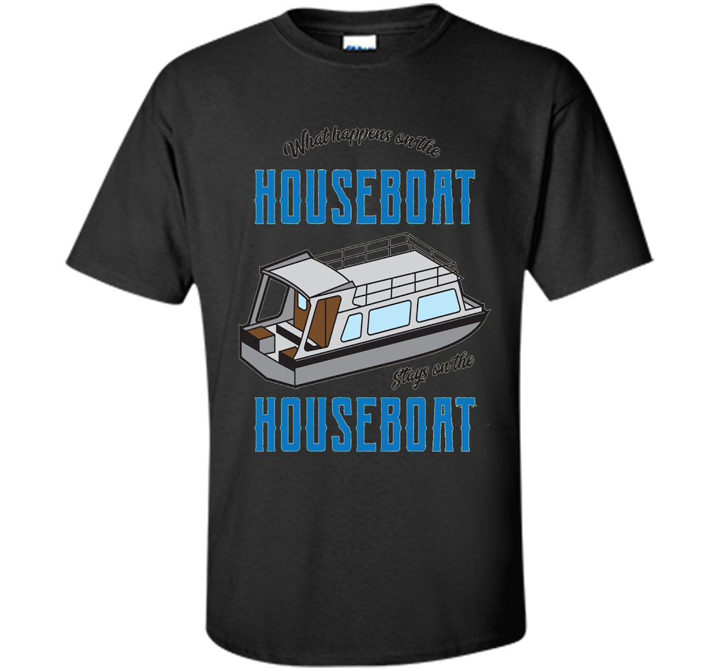 What Happens On The Houseboat Shirt | Lake Captain T-Shirt cool shirt Black