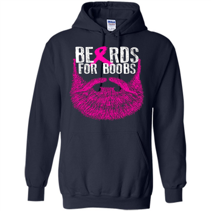 Beards For Boobs T-shirt Cancer Awareness T-shirt Navy
