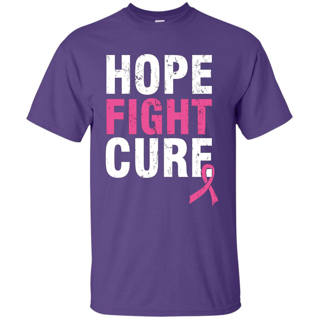 Breast Cancer Awareness T-shirt Hope Fight Cure Purple