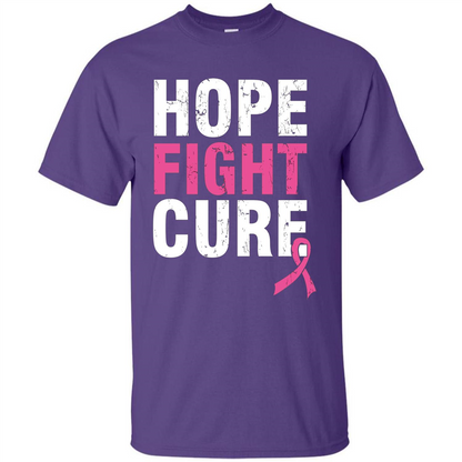 Breast Cancer Awareness T-shirt Hope Fight Cure Purple