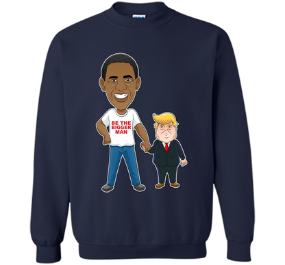 Funny Obama and Trump "Be The Bigger Man" T-shirt Navy