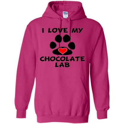 I Love My Chocolate Lab Paw T-shirt Heart Dog Owner T-Shirt Heliconia