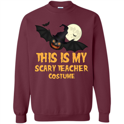 Funny Halloween Teacher T-shirt This is My Scary Teacher Costume Maroon