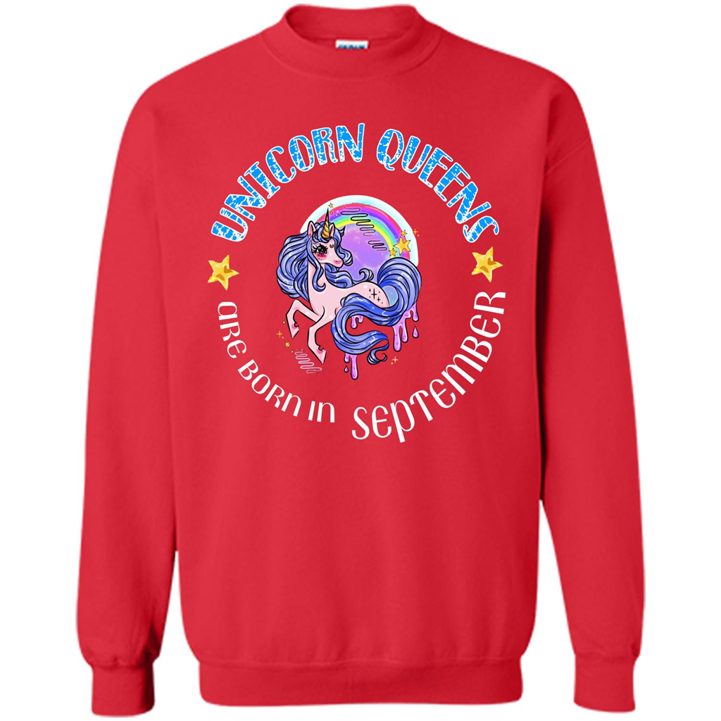 September Unicorn T-shirt Unicorn Queens Are Born September Red