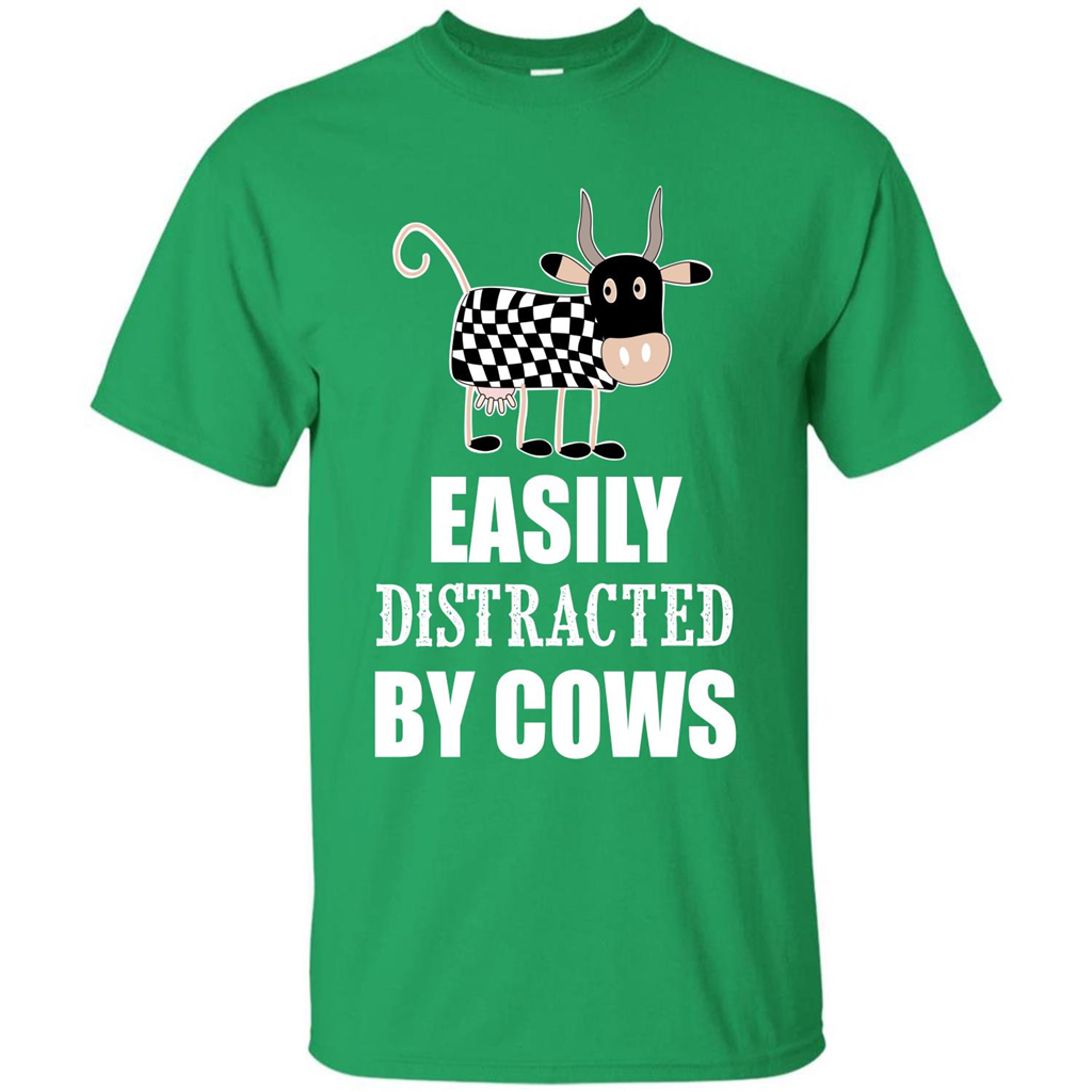 Cow T-shirt Easily Distracted By Cows T-shirt Irish Green
