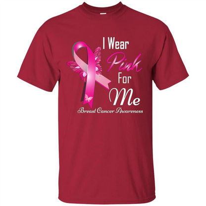 Breast Cancer Awareness T-Shirt I Wear Pink For Me Cardinal