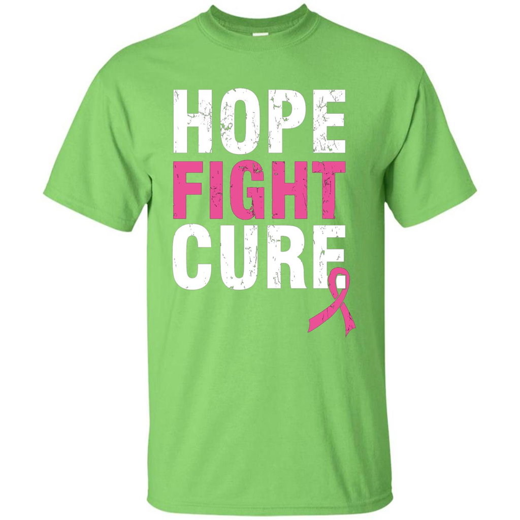 Breast Cancer Awareness T-shirt Hope Fight Cure Lime