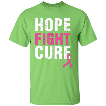 Breast Cancer Awareness T-shirt Hope Fight Cure Lime