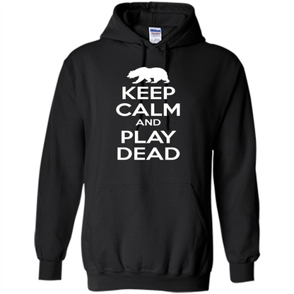 Keep Calm and Play Dead Bear T-shirt Black
