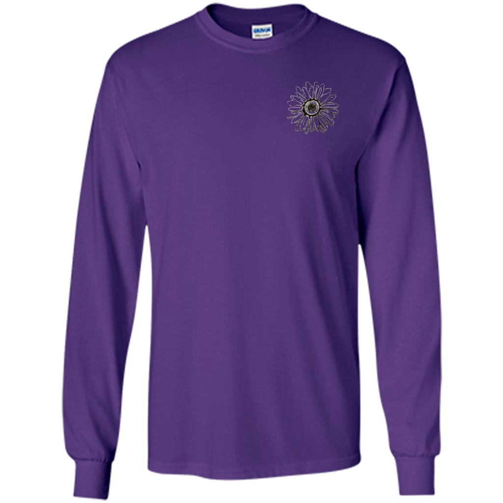 Daisy Flower Sketch Art T-shirt Purple