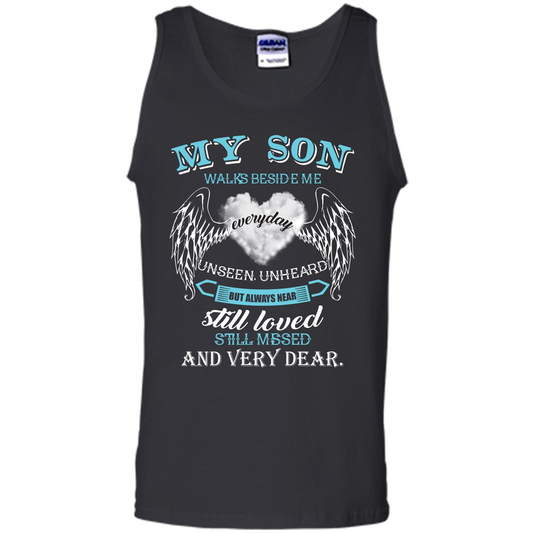 Parent T-shirt My Son Walks Beside Me Everyday Unseen Unheard T-shirt Black