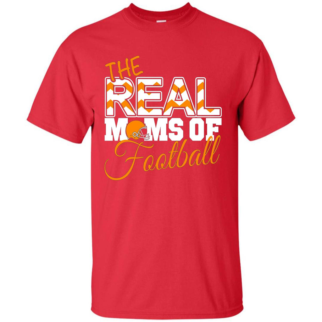 Real Moms of Football T-shirt Orange Football Mom T-Shirt Red