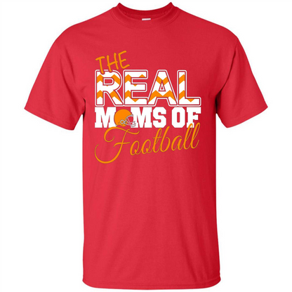 Real Moms of Football T-shirt Orange Football Mom T-Shirt Red