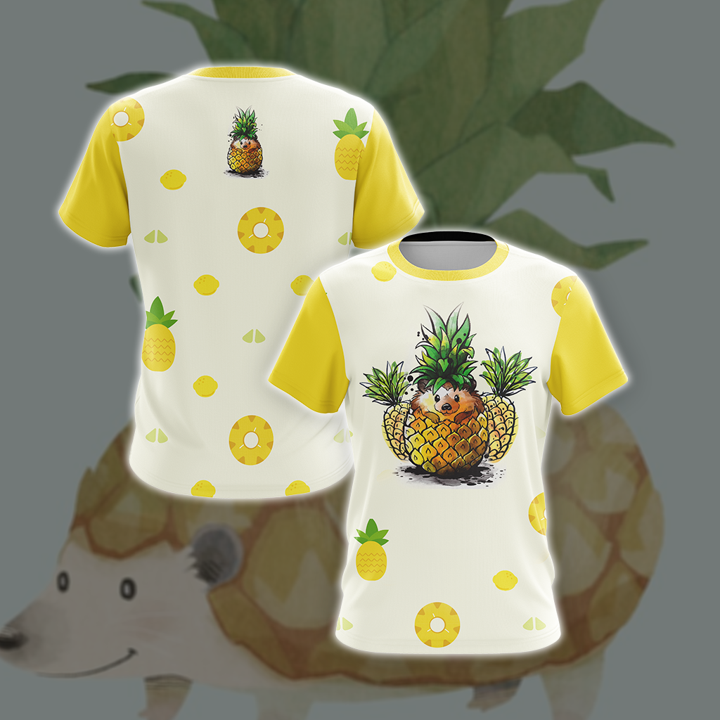 Pineapple Hedgehog Unisex 3D T-shirt