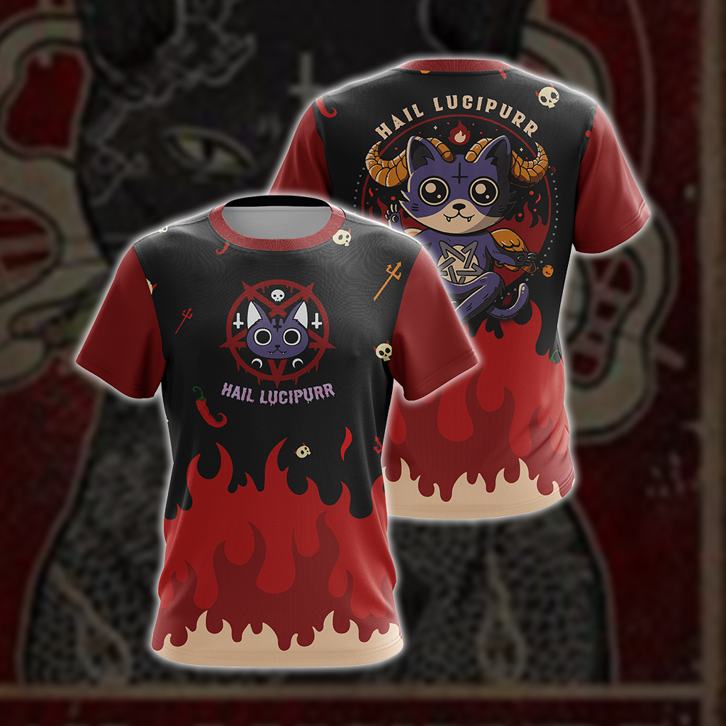 Hail Lucipurr Cat Unisex 3D T-shirt T-shirt