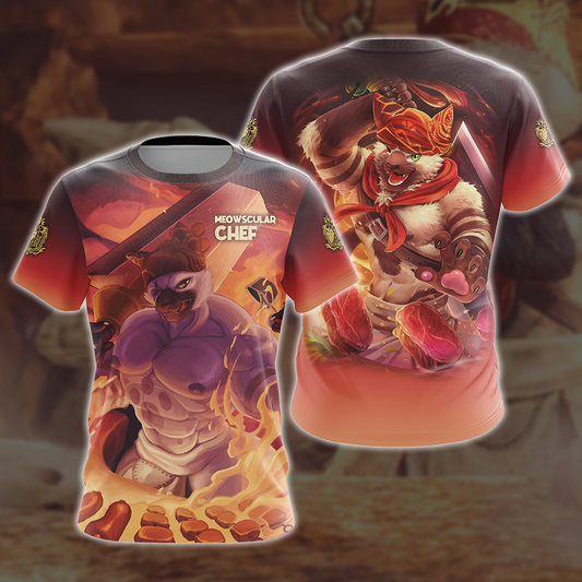 Monster Hunter Meowscular Chef Unisex 3D T-shirt