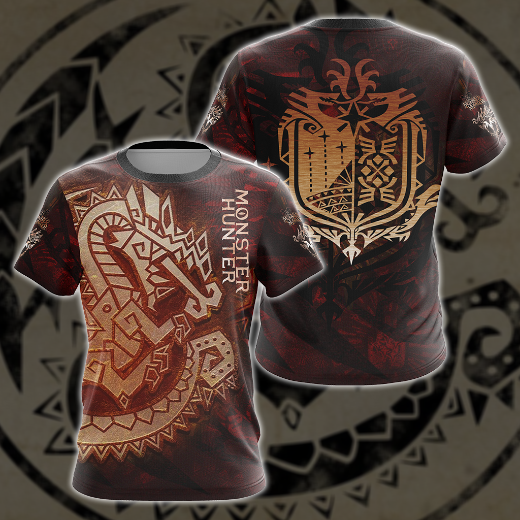 Monster Hunter All Over Print T-shirt Tank Top Zip Hoodie Pullover Hoodie Hawaiian Shirt T-shirt S 