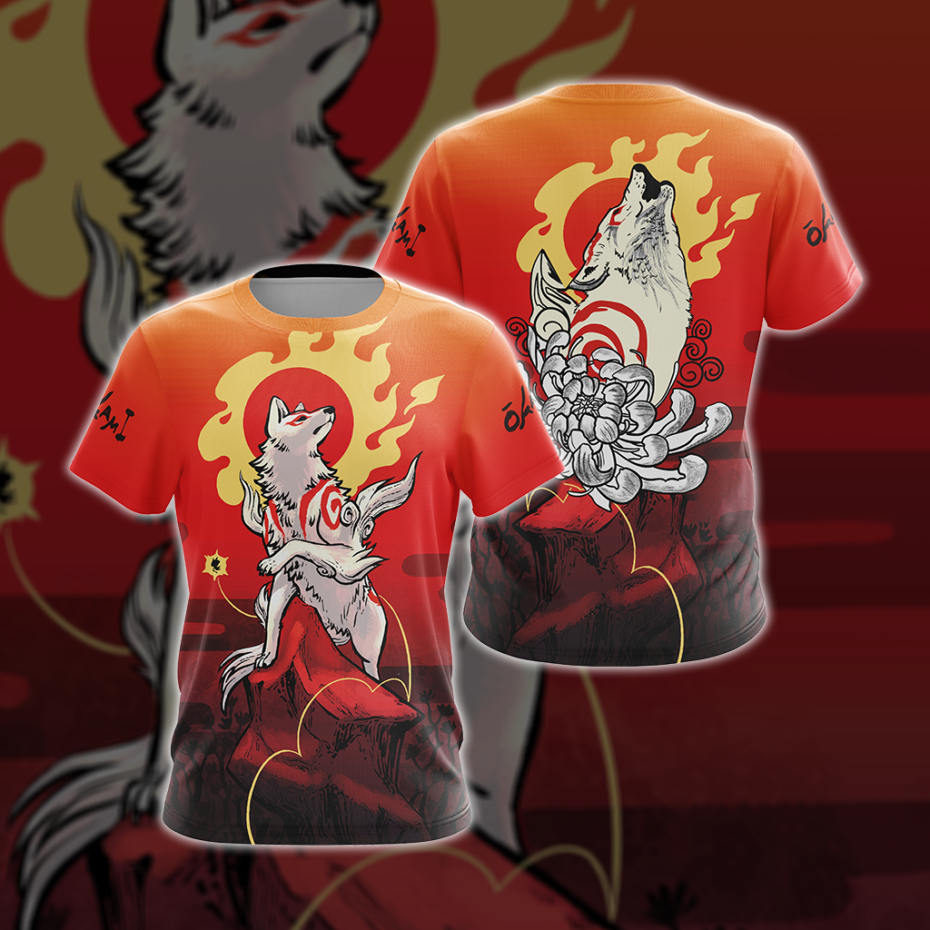 Okami Fox Fire Unisex 3D T-shirt T-shirt