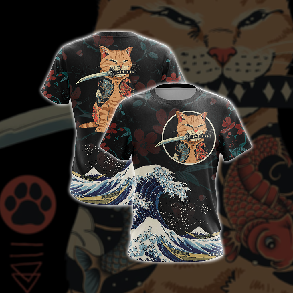 Cat Japanese Unisex 3D T-shirt