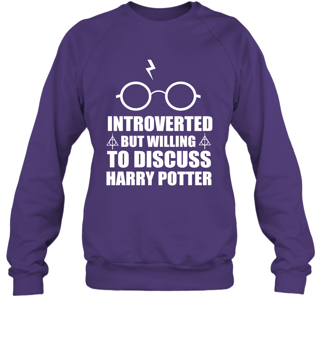 Introverted But Willing To Discuss Harry Potter Sweatshirt Sweatshirt Purple