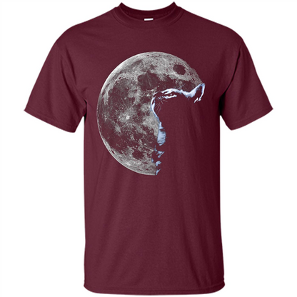 Cat Lover T-shirt Cat And Moon Maroon