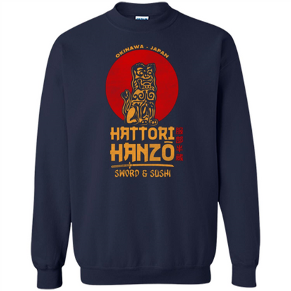Hattori Hanzo Sword And Sushi T-shirt Navy