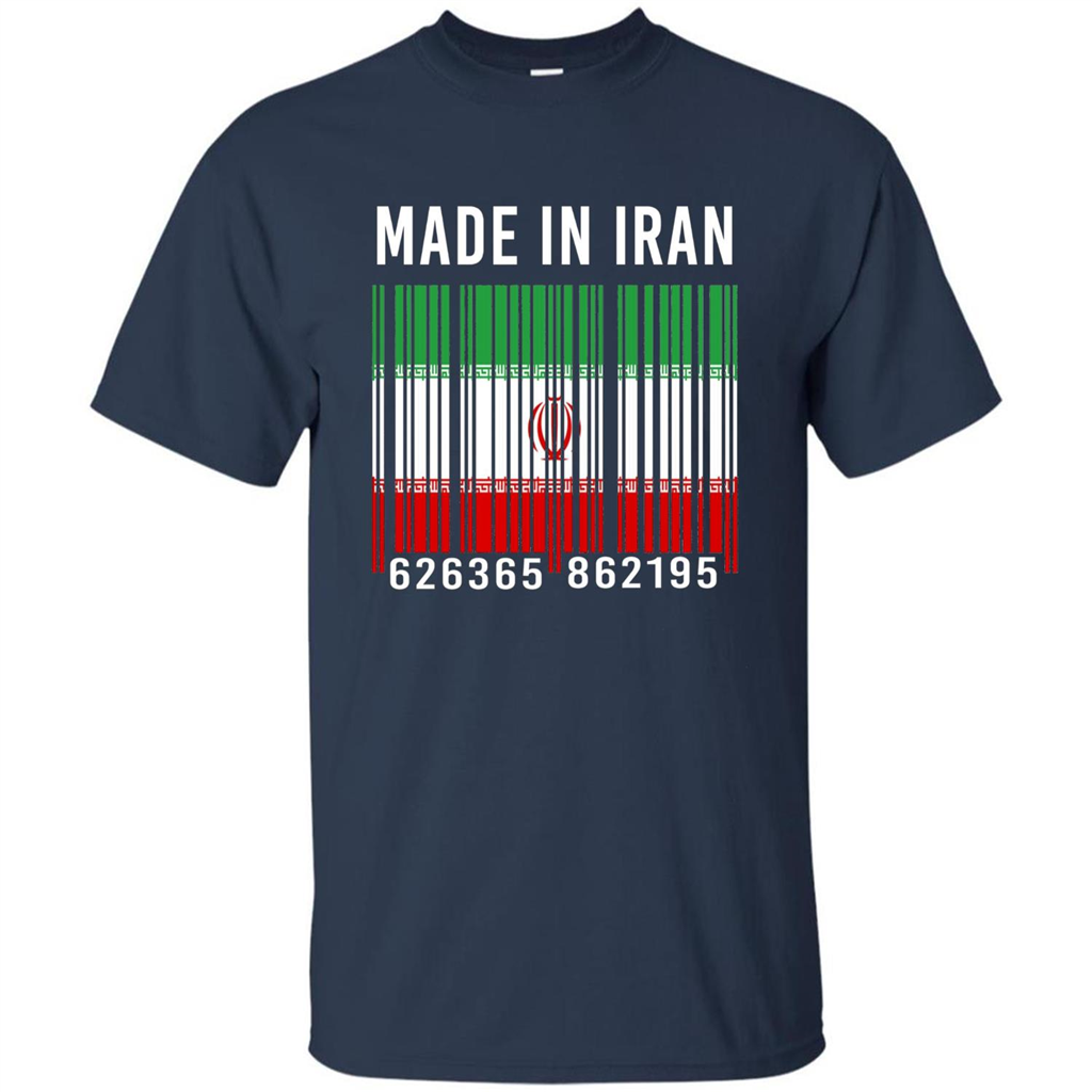 Iran Barcode T-Shirt Made In Iran T-shirt Navy