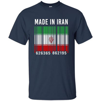 Iran Barcode T-Shirt Made In Iran T-shirt Navy