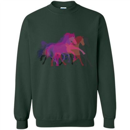 Beautiful Shadow Horses T-shirt Forest Green