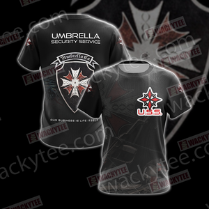 Resident Evil Umbrella Security Service (USS) Unisex 3D T-shirt