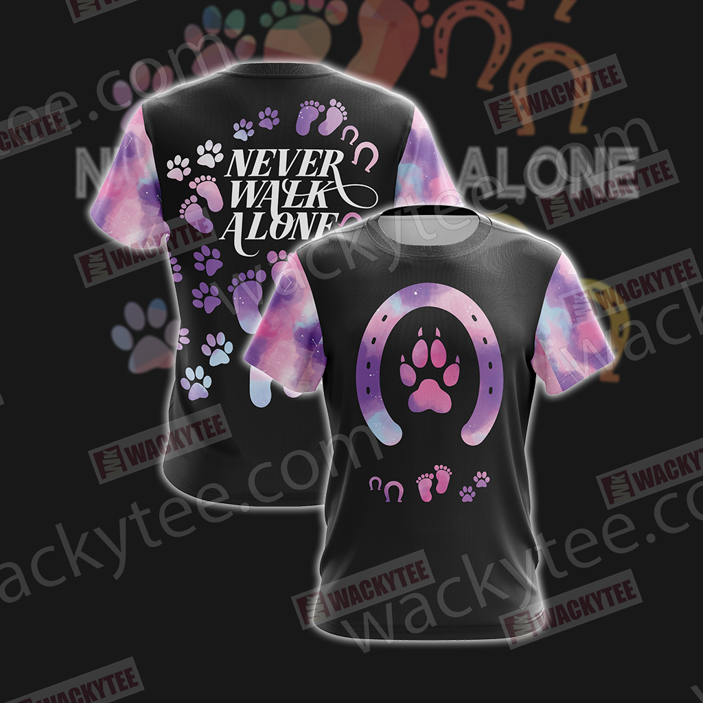 Never Walk Alone Dog and Horse Unisex 3D T-shirt