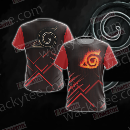 Naruto Konoha Symbol Unisex 3D T-shirt T-shirt