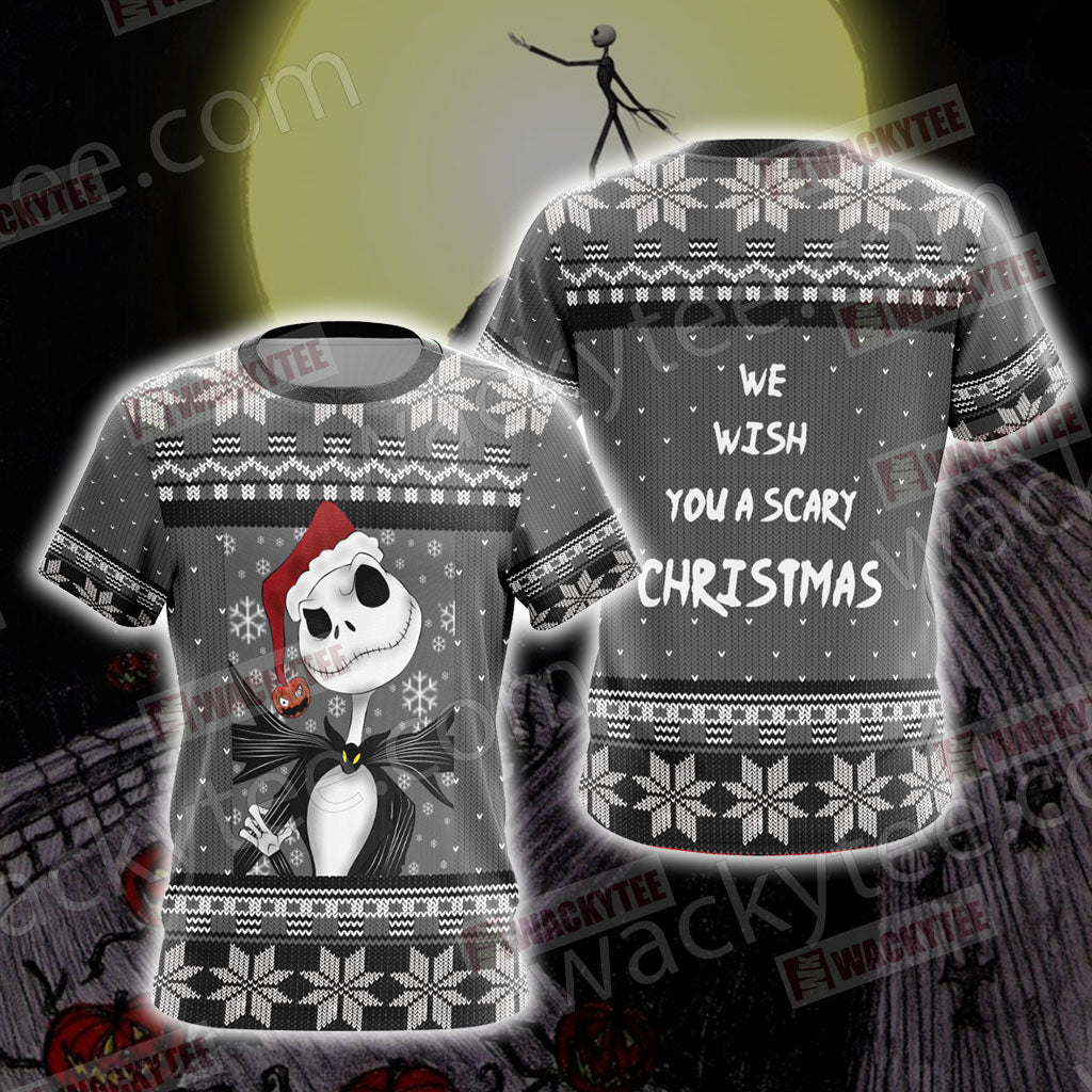 Nightmare Before Christmas - We wish you a scary christmas Unisex 3D T-shirt