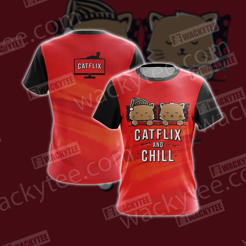 Catflix And Chill Unisex 3D T-shirt