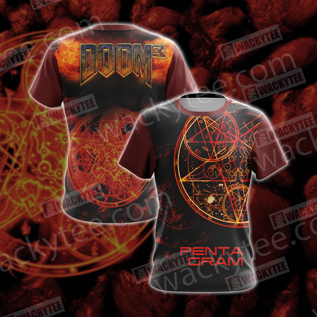 Doom 3 - Pentagram Unisex 3D T-shirt