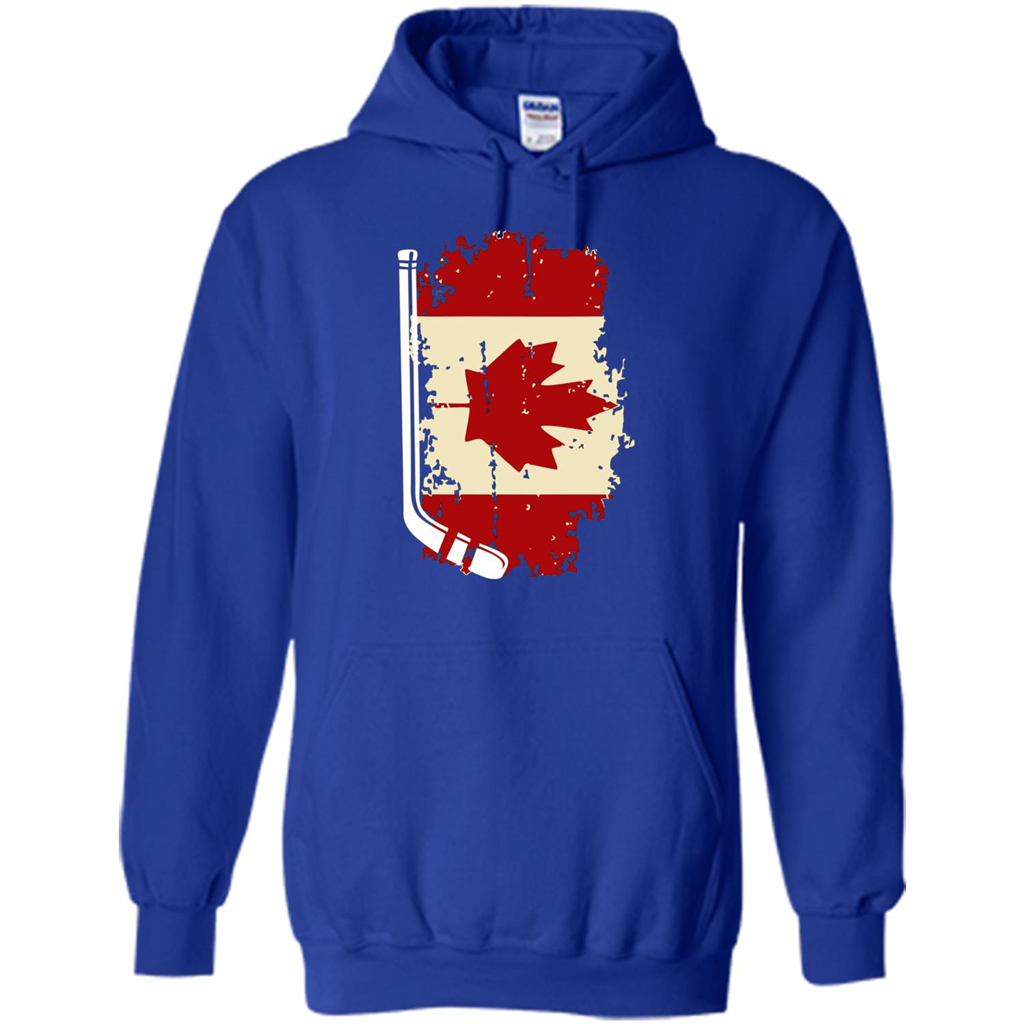 Canada Hockey Funny T-Shirt Canada Hockey Flag T-shirt Royal