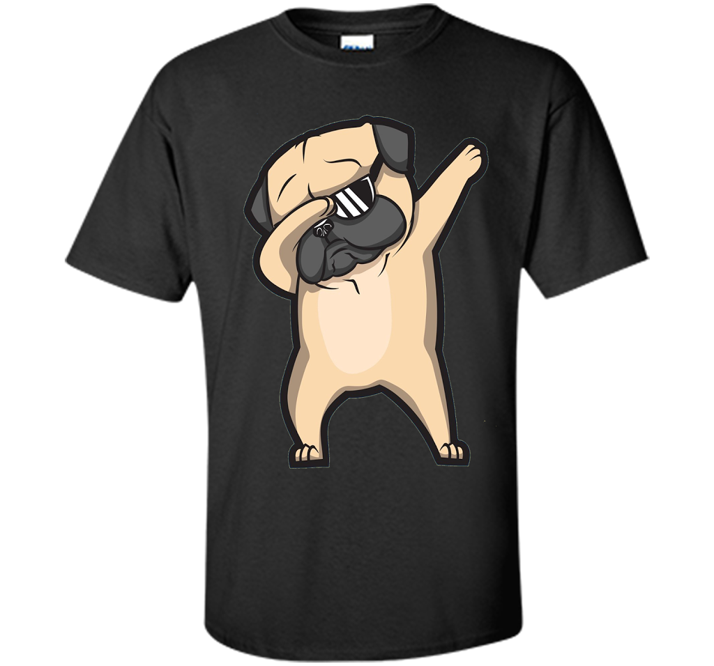 Dog T-shirt Dabbing Pug T-shirt Black