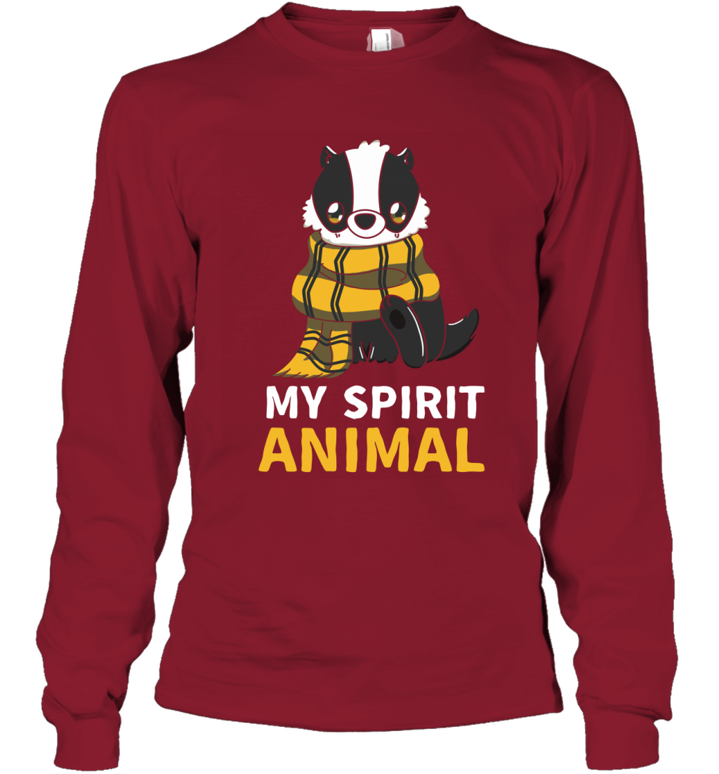 Hufflepuff - My Spirit Animal Harry Potter Long Sleeve T-Shirt Long Sleeve T-Shirt Cardinal Red