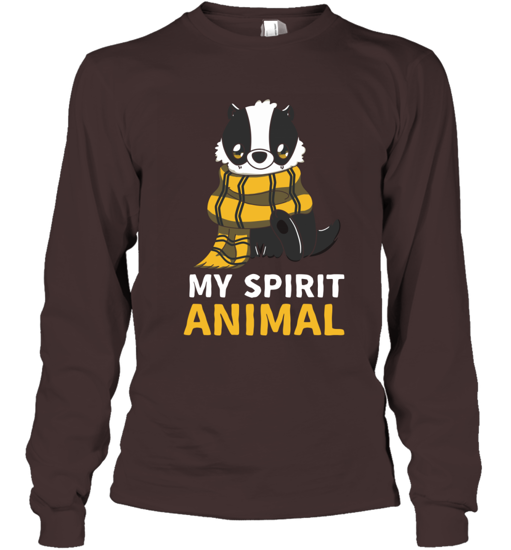 Hufflepuff - My Spirit Animal Harry Potter Long Sleeve T-Shirt Long Sleeve T-Shirt Dark Chocolate