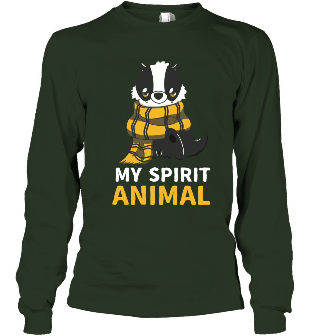 Hufflepuff - My Spirit Animal Harry Potter Long Sleeve T-Shirt Long Sleeve T-Shirt Forest Green