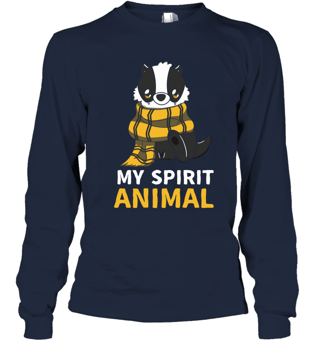 Hufflepuff - My Spirit Animal Harry Potter Long Sleeve T-Shirt Long Sleeve T-Shirt Navy