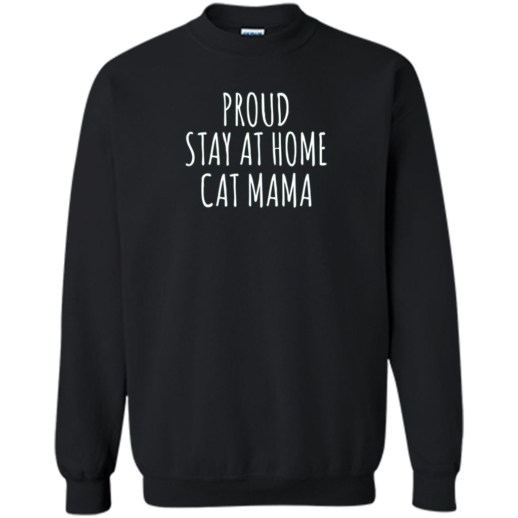 Cat Mama T-shirt Proud Stay At Home Black