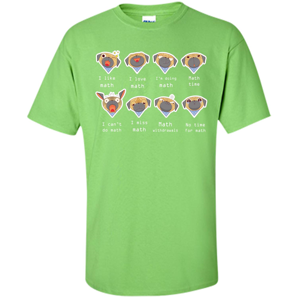 I Love Math T-shirt Dog Emotion Lime