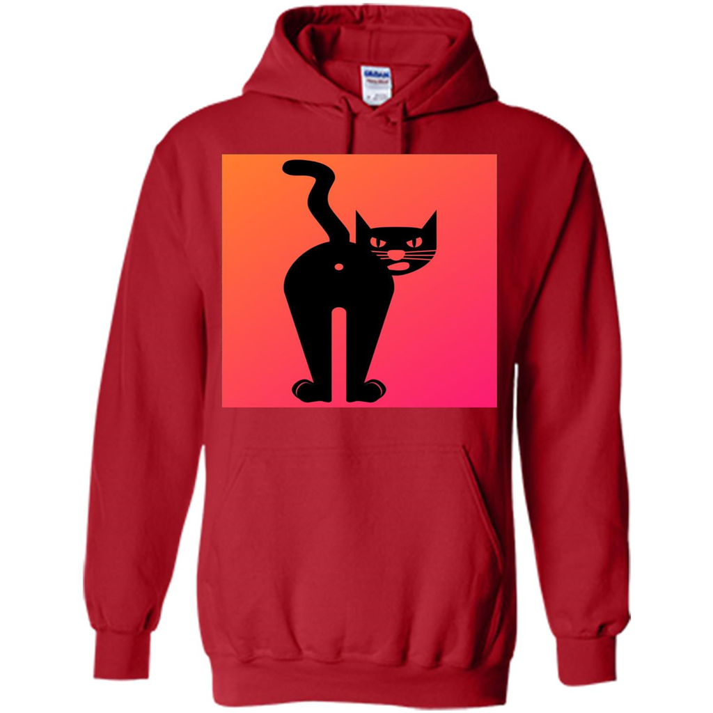 Cat Butt T-shirt Funny Cat Attitude T-shirt Red