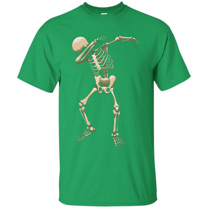 Halloween T-shirt Dabbing Skeleton T-shirt Irish Green