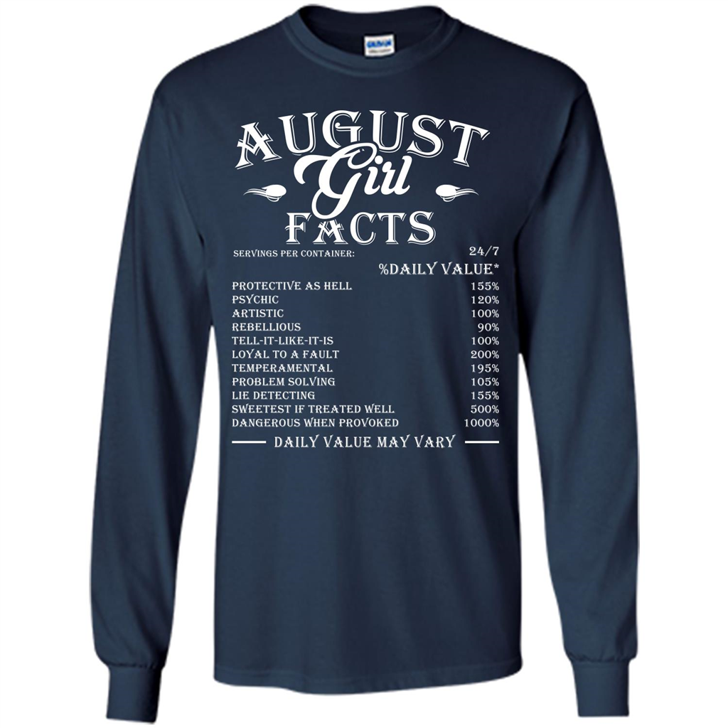 August Girl Facts T-shirt Navy