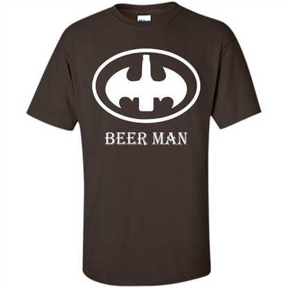 Beer Man T-shirt Funny Logo T-shirt Dark Chocolate